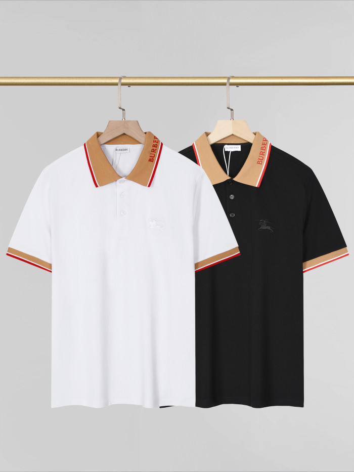 Burberry Men''s Check Collar Cotton Polo Shirt